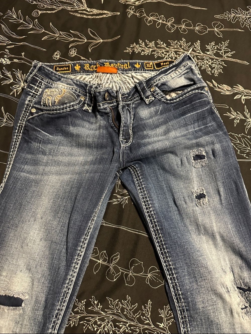 Rock Revival Women's Faded Blue Skinny Jeans with Distressed Detail